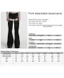 Punk Rave Black Gothic Punk Detachable Tassel Flared Pants for Women