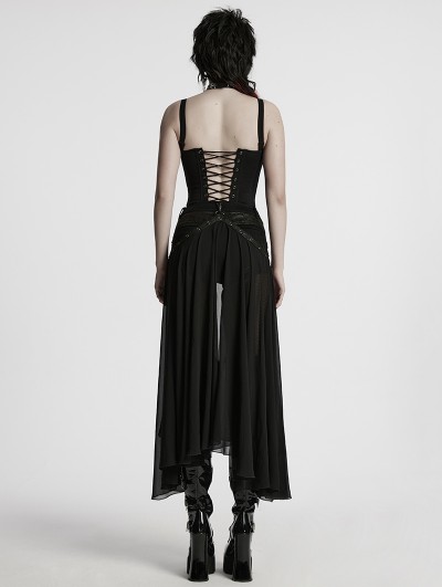 Punk Rave Black Gothic Punk Layered Two-Piece Skirt Shorts