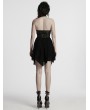 Black Sexy Gothic Punk Hollow Out Cross Halter Neck Short Dress