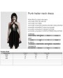 Black Sexy Gothic Punk Hollow Out Cross Halter Neck Short Dress