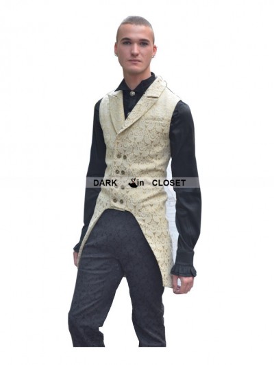 Pentagramme Yellow Alternative Pattern Gothic Vest for Men