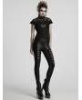 Punk Rave Black Sexy Gothic Rose Patterned Lace Applique Top for Women