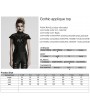 Punk Rave Black Sexy Gothic Rose Patterned Lace Applique Top for Women