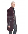 Pentagramme Wine Red Alternative Gothic Coat for Men