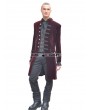 Pentagramme Wine Red Alternative Gothic Coat for Men