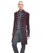 Pentagramme Wine Red Alternative Gothic Coat for Men