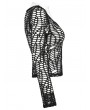 Punk Rave Black Gothic Sexy Mesh Long Sleeve T-Shirt for Women