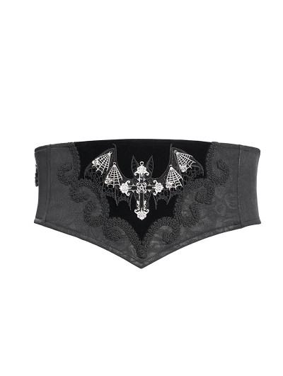 Devil Fashion Black Vintage Gothic Irregular Spider Jacquard Girdle for Men