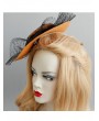 Brown Gothic Bat Rose Mesh Top Hat Headdress