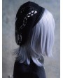 Black Dark Gothic Butterfly Embroidered Beret Hat