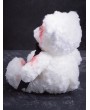 White Plush Bloody Gothic Bow Tie Bear Doll