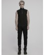 Punk Rave Black Gothic Punk Flap Pocket Slim Denim Pants for Men