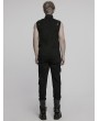 Punk Rave Black Gothic Punk Flap Pocket Slim Denim Pants for Men