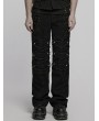 Punk Rave Black Gothic Punk Distressed Loose Straight Pants for Men