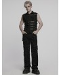 Punk Rave Black Gothic Punk Distressed Loose Straight Pants for Men