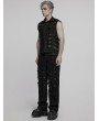 Punk Rave Black Gothic Punk Distressed Loose Straight Pants for Men