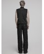 Punk Rave Black Gothic Punk Street Studded Straight Pants for Men