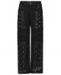 Punk Rave Black Gothic Punk Street Studded Straight Pants for Men