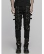 Punk Rave Black Gothic Metal Punk Rock Tight Fit Pants for Men