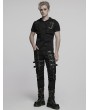 Punk Rave Black Gothic Metal Punk Rock Tight Fit Pants for Men