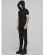 Punk Rave Black Gothic Metal Punk Rock Tight Fit Pants for Men