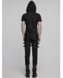 Punk Rave Black Gothic Metal Punk Rock Tight Fit Pants for Men