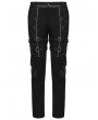 Punk Rave Black Gothic Metal Punk Rock Tight Fit Pants for Men