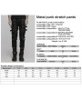 Punk Rave Black Gothic Metal Punk Rock Tight Fit Pants for Men