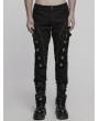 Punk Rave Black Gothic Rivet Punk Knight Armor Patch Pants for Men