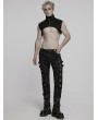 Punk Rave Black Gothic Rivet Punk Knight Armor Patch Pants for Men