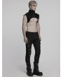 Punk Rave Black Gothic Rivet Punk Knight Armor Patch Pants for Men