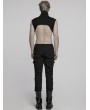 Punk Rave Black Gothic Rivet Punk Knight Armor Patch Pants for Men