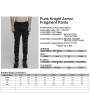 Punk Rave Black Gothic Rivet Punk Knight Armor Patch Pants for Men