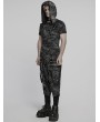 Punk Rave Black and Gray Gothic Punk Textured Drop Crotch Pants for Men