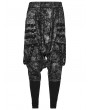 Punk Rave Black and Gray Gothic Punk Textured Drop Crotch Pants for Men