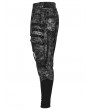 Punk Rave Black and Gray Gothic Punk Textured Drop Crotch Pants for Men