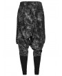 Punk Rave Black and Gray Gothic Punk Textured Drop Crotch Pants for Men