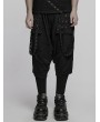 Punk Rave Black Gothic Punk Textured Drop Crotch Pants for Men