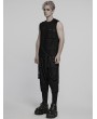 Punk Rave Black Gothic Punk Textured Drop Crotch Pants for Men