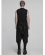 Punk Rave Black Gothic Punk Textured Drop Crotch Pants for Men