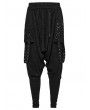 Punk Rave Black Gothic Punk Textured Drop Crotch Pants for Men