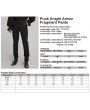 Punk Rave Black Gothic Retro Buckle Knight Armor Gentleman's Trousers