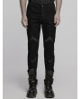 Punk Rave Black Gothic Punk Mesh Splicing Tight Pants for Men