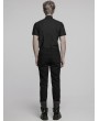 Punk Rave Black Gothic Punk Mesh Splicing Tight Pants for Men