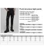 Punk Rave Black Gothic Punk Mesh Splicing Tight Pants for Men