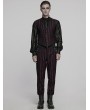 Punk Rave Black and Red Gothic Steampunk Striped Slim Fit Pants for Men