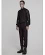 Punk Rave Black and Red Gothic Steampunk Striped Slim Fit Pants for Men