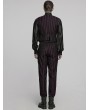 Punk Rave Black and Red Gothic Steampunk Striped Slim Fit Pants for Men