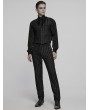 Punk Rave Black Gothic Steampunk Striped Slim Fit Pants for Men