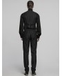 Punk Rave Black Gothic Steampunk Striped Slim Fit Pants for Men